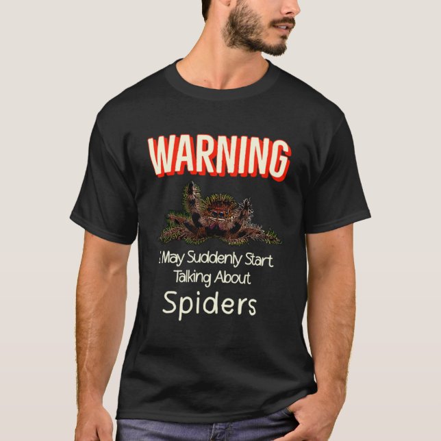 T-shirt Flying Jumping Spider Warning Spooder Mom Spooder  (Devant)