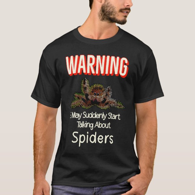 T-shirt Flying Jumping Spider Warning Spooder Mom Spooder  (Devant)