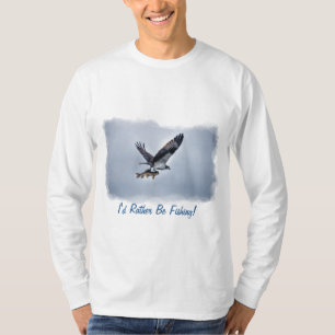T-shirt Flying Osprey with Walleye Fish HDR Photo
