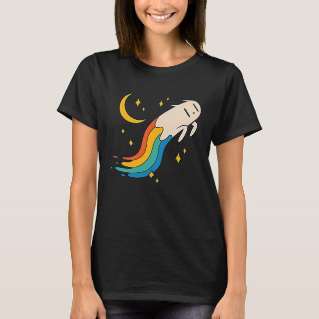 T-shirt Flying Rainbow Cat Meme Cat Emo Soft Grunge EGirl (Devant)