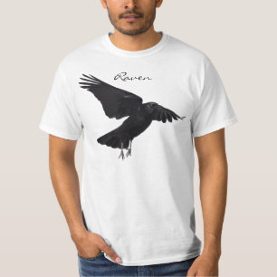 T-shirt Flying Raven Décollage de la chemise d'art fauniqu
