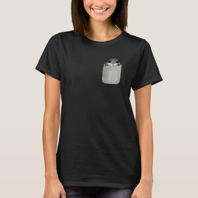 T-shirt Flying Squirrel Faux Pocket Animal Rescue (Devant)