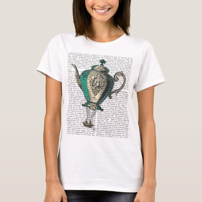 T-shirt Flying Teapot 1 Green and Yellow (Devant)