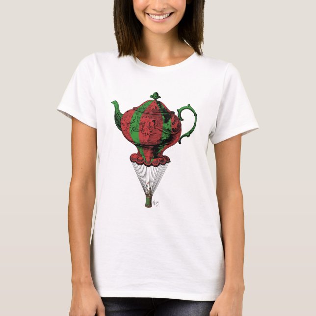 T-shirt Flying Teapot 2 Red and Green (Devant)