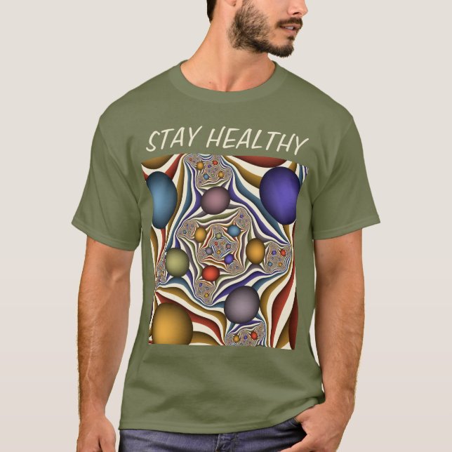 T-shirt Flying Up Colorful Moderne Art Fractal Abstrait (Devant)