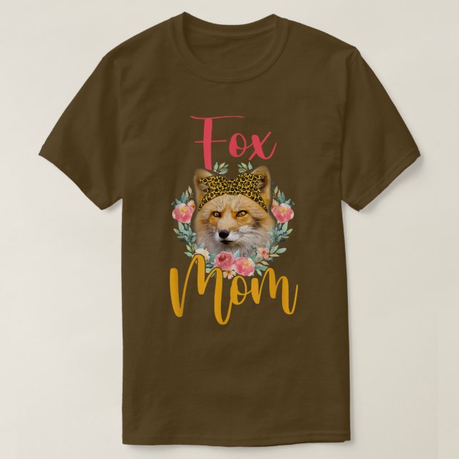 T-shirt Fo Maman mignonne Pour Bow Cravate Léopard Fleurs  (Design devant)