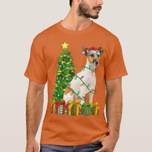 T-shirt Fo Terrier Xmas Éclairage Arbre Père Noël Fo Terri