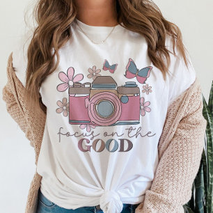 T-shirt Focus sur la bonne caméra Boho Floral Butterfly