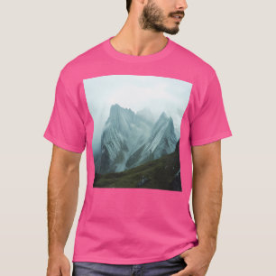 T-shirt Foggy Mountains Paysage Nature Mur Art Actif