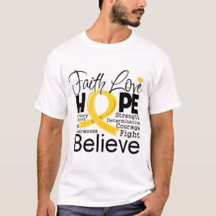 T-shirt Foi Amour Espoir Typographique pour le Cancer de l