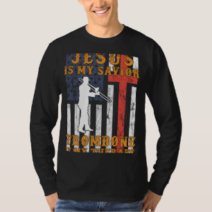 T-shirt Foi Brassy : Jésus est mon Sauveur, Trombone est m