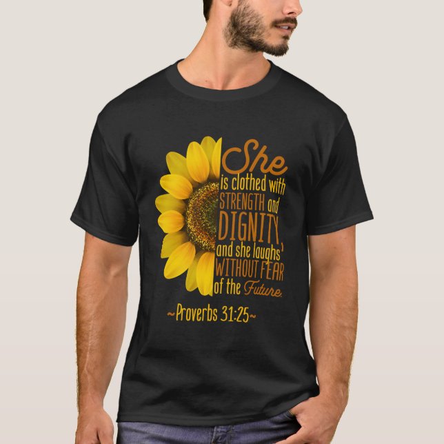 T-shirt Foi chrétienne Amour tournesol Écriture religieuse (Devant)
