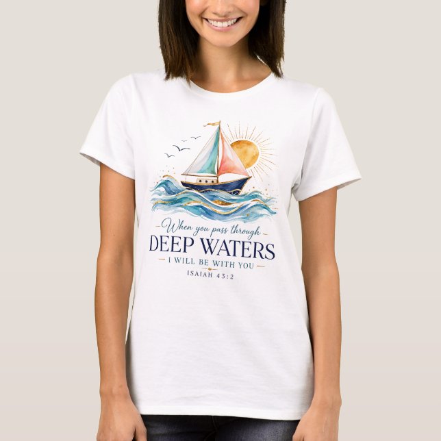 T-shirt Foi chrétienne en eaux profondes (Devant)