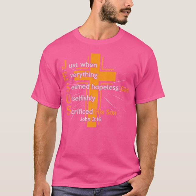 T-shirt Foi chrétienne Jésus Jean (Devant)
