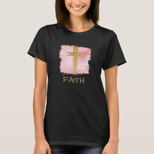 T-shirt *~* FOI Christian PinK Croix Parties scintillant o