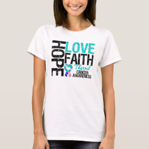 T-shirt Foi d'amour d'espoir de cancer de la thyroïde