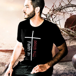 T-shirt Foi Dans Le Sang Croix Blanche Chrétienne