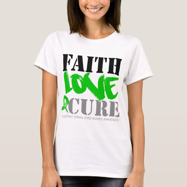 T-shirt Foi de blessure de la moelle épinière Amour Cure (Devant)