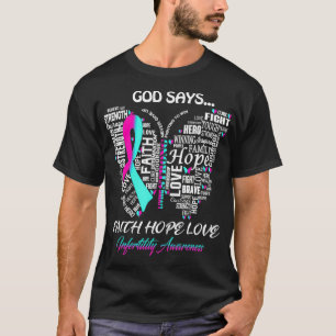 T-shirt Foi de papillon Espoir Amour Sensibilisation à l'i