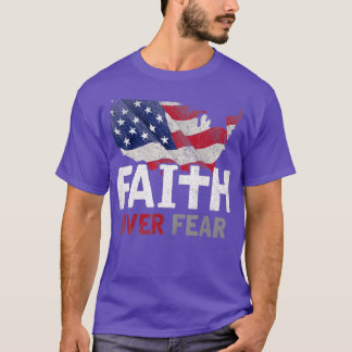 T-shirt Foi Drapeau Fier Patriotique Dévot Dieu Sauveur L