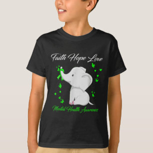 T-shirt Foi éléphante Espoir Amour Santé mentale Sensibili
