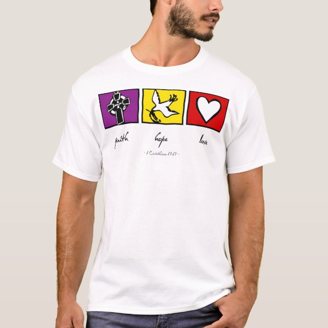 T-shirt foi, espoir et amour (Devant)