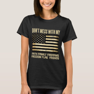 T-shirt Foi Famille Armes à feu Dom Drapeau Amis Américain