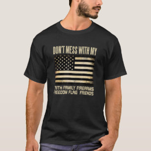 T-shirt Foi Famille Armes à feu Liberté Drapeau Amis Améri