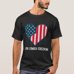 T-Shirt Foi Famille Liberté USA Rétro Patriotique-