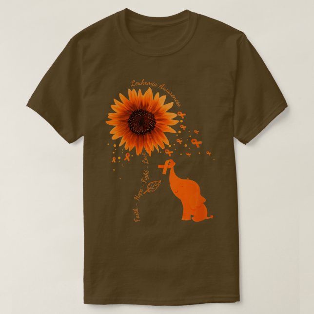 T-shirt Foi Foi Espoir Lutter Amour Eléphant Tournesol Le (Design devant)