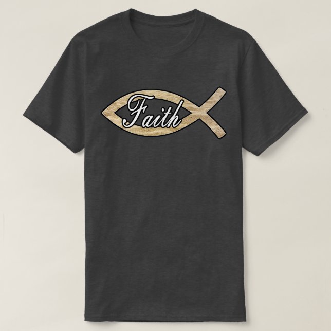 T-shirt Foi Ichthys Christianisme Symbole Poisson Sable (Design devant)