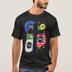 T-shirt Foi Liberté familiale Patriotique Croix chrétienne
