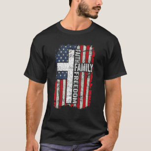 T-shirt Foi Liberté familiale Patriotique US Drapeau Chris