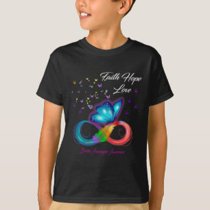 T-shirt Foi papillon Espoir Aimer Cerveau Aneurie Sensibil