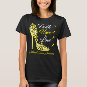T-shirt Foi papillon Espoir Aimer Enfance Cancer Guerrier