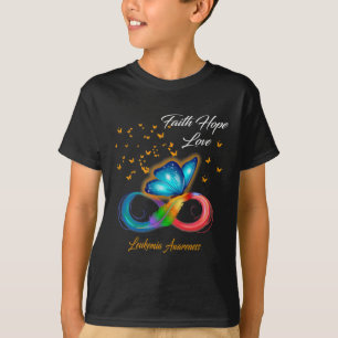 T-shirt Foi papillon Espoir Aimer Leucémie Sensibilisation