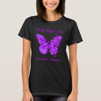 T-shirt Foi papillon Espoir Aimer Scoïdose Sensibilisation