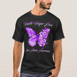 T-shirt Foi papillon Espoir Amour Abus des aînés Sensibili