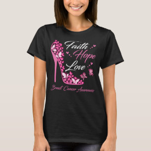 T-shirt Foi papillon Espoir Amour Cancer du sein Guerrier