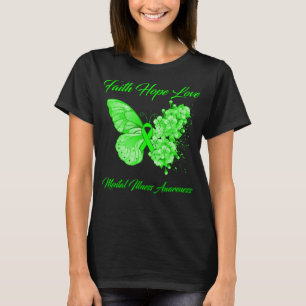 T-shirt Foi papillon Espoir Amour Maladie mentale Sensibil