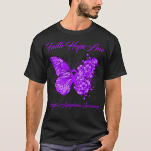 T-shirt Foi papillon Hope Love Lymphoma de Hodgkin Aware