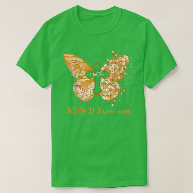 T-shirt Foi papillon orange Foi TDAH 1312 (Design devant)