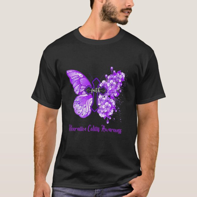 T-shirt Foi papillon pourpre Foi Ulcerative Colitis A (Devant)