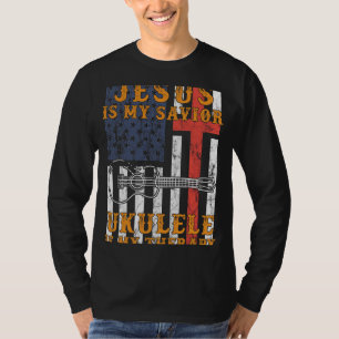 T-shirt Foi pliante : Jésus est mon Sauveur, Ukulele est m