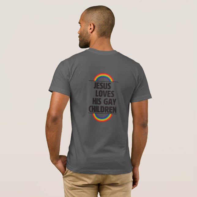 T-shirt Foi Queer Jésus aime ses enfants homosexuels (Dos entier)