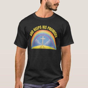 T-shirt Foi religieuse chrétienne Rainbow Dieu garde son P