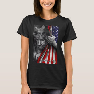 T-shirt Foi sur la peur Dieu Jésus Drapeau chrétien Drapea