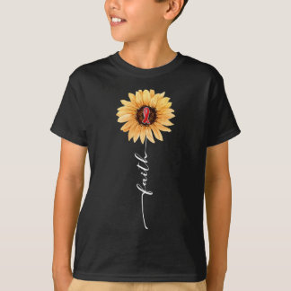 T-shirt Foi Tournesol Bourgogne Ruban Cerveau Aneurysme Aw