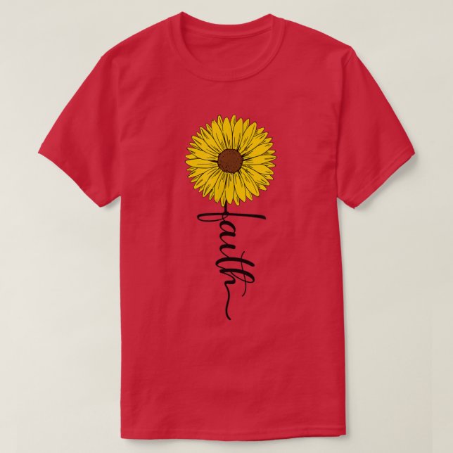 T-shirt Foi tournesol croix Dieu Croire Dieu Lover (Design devant)