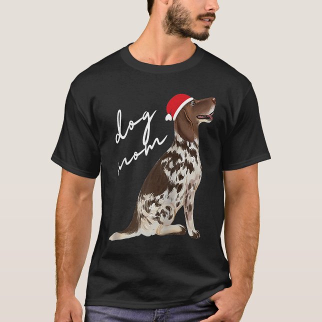 T-shirt Foie et blanc anglais Pointer Chien Maman Noël Ra (Devant)